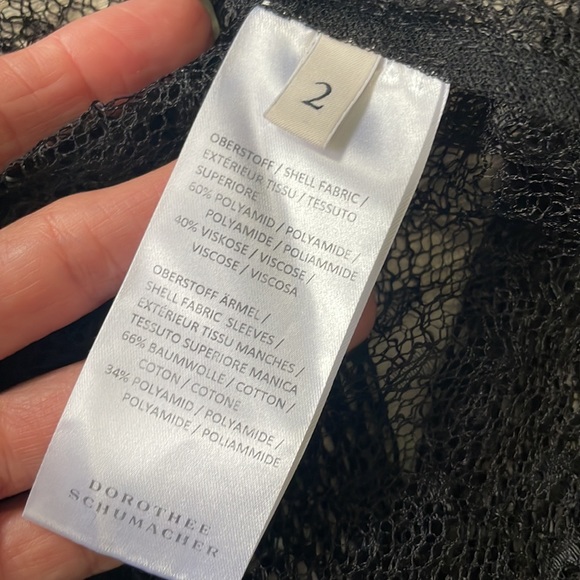 NWOT Dorothee Schumacher Sheer Lace Net Long Sleeve Top 2 - Picture 6 of 7
